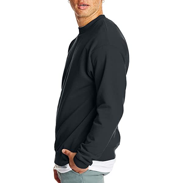 Men's Black Long-Sleeve Crew Neck Sweatshirt