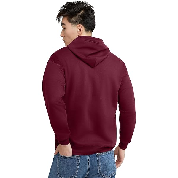 Burgundy Full-Zip Oversized Hooded Sweatshirt
